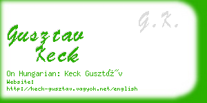 gusztav keck business card